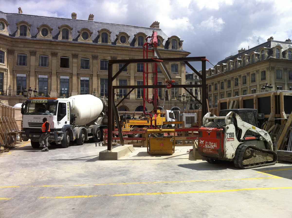 Chantier de puits et galerie à l'Hôtel Ritz